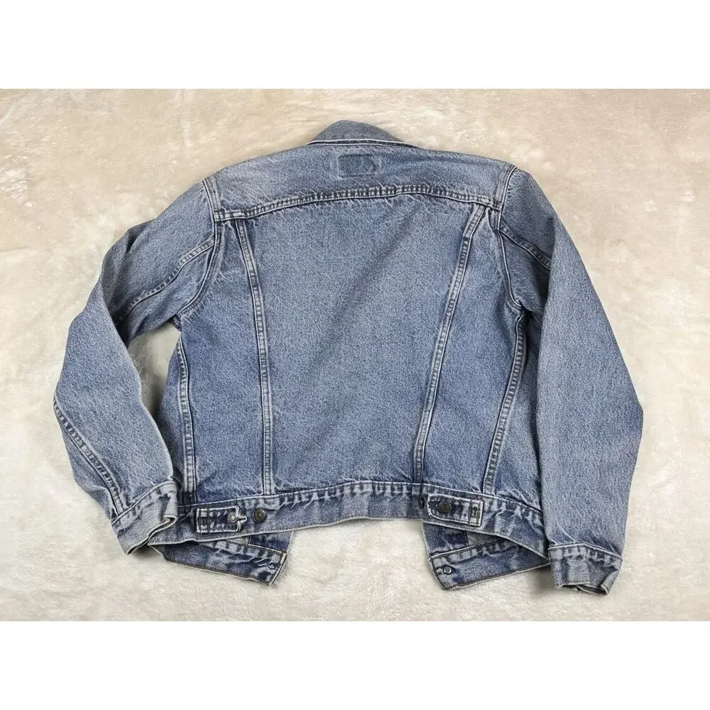 Vintage 80s Levis Type 3 Denim Trucker Jean Jacket 70506 0216 SZ 38 Medium Wash